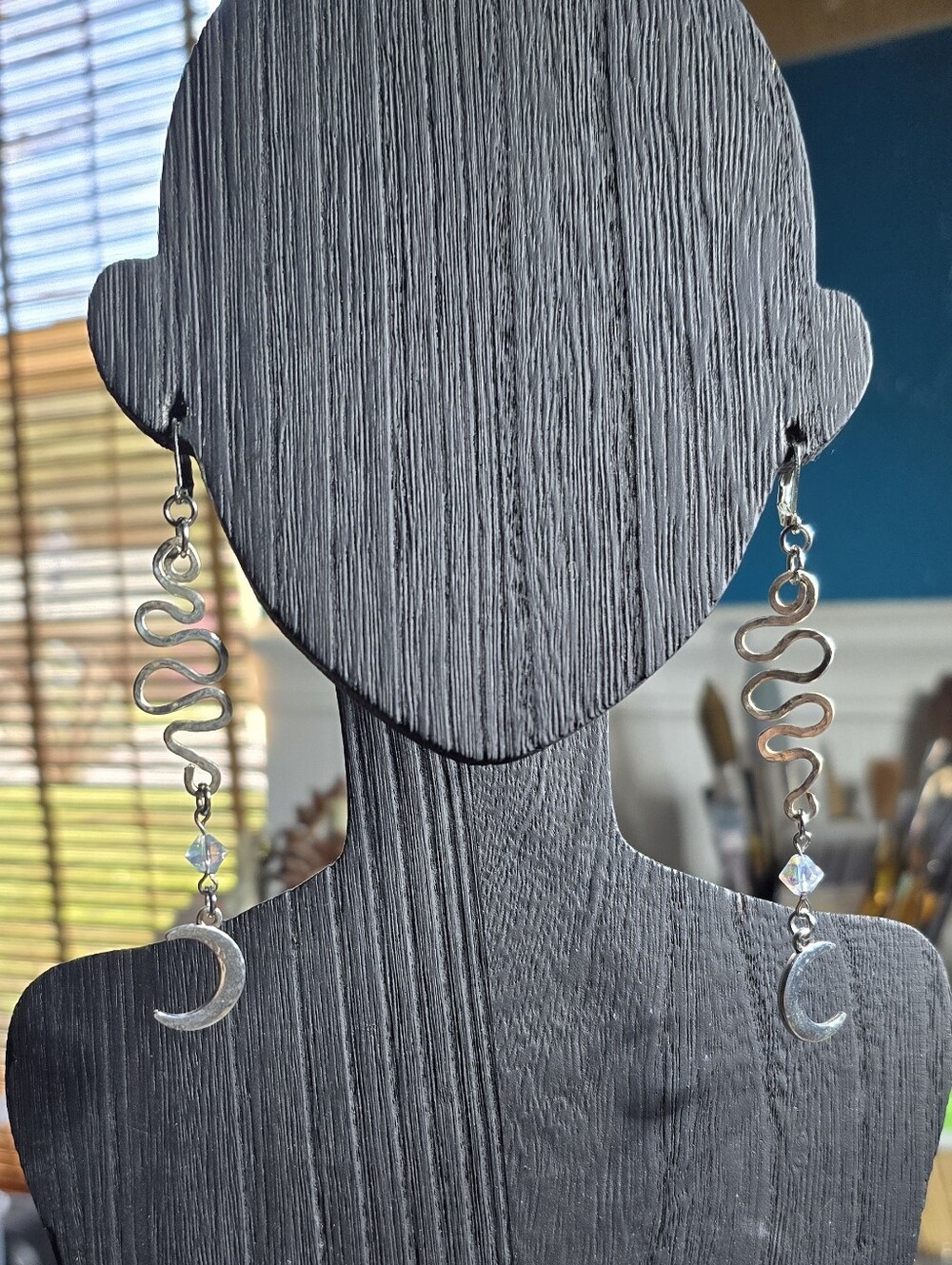 Moon Wave Drop Earrings